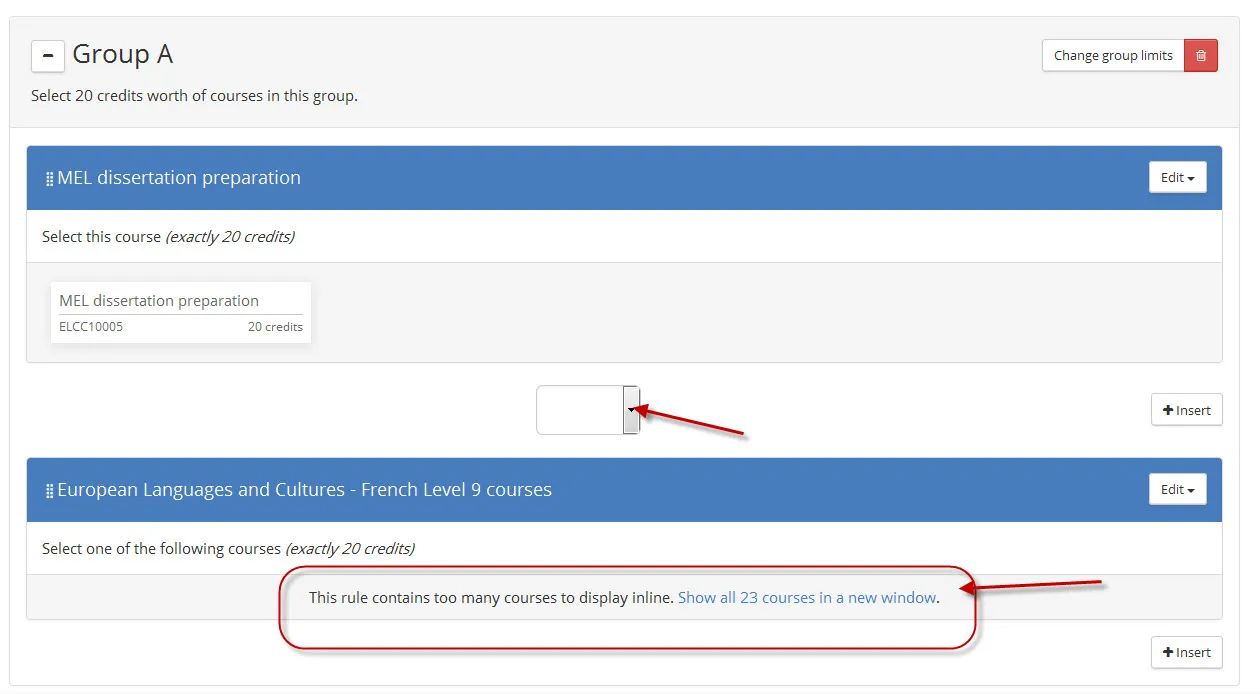 Image of amend dpt subject collection inserted to block