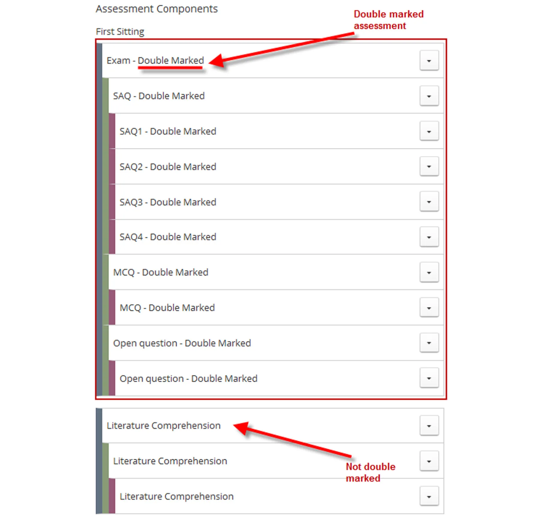 double marking entering marks options