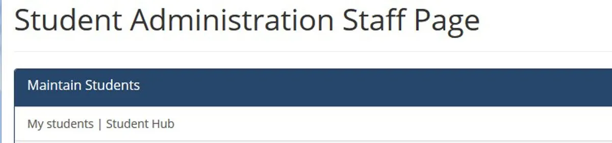 Image of external academics students page