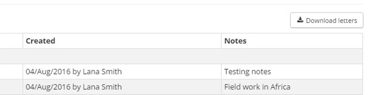 Image of student hub concession letter download screen