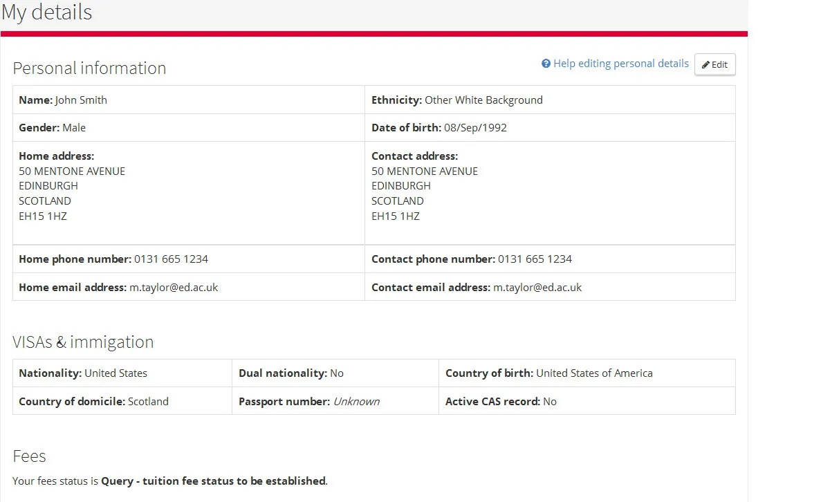 My applications : My details image