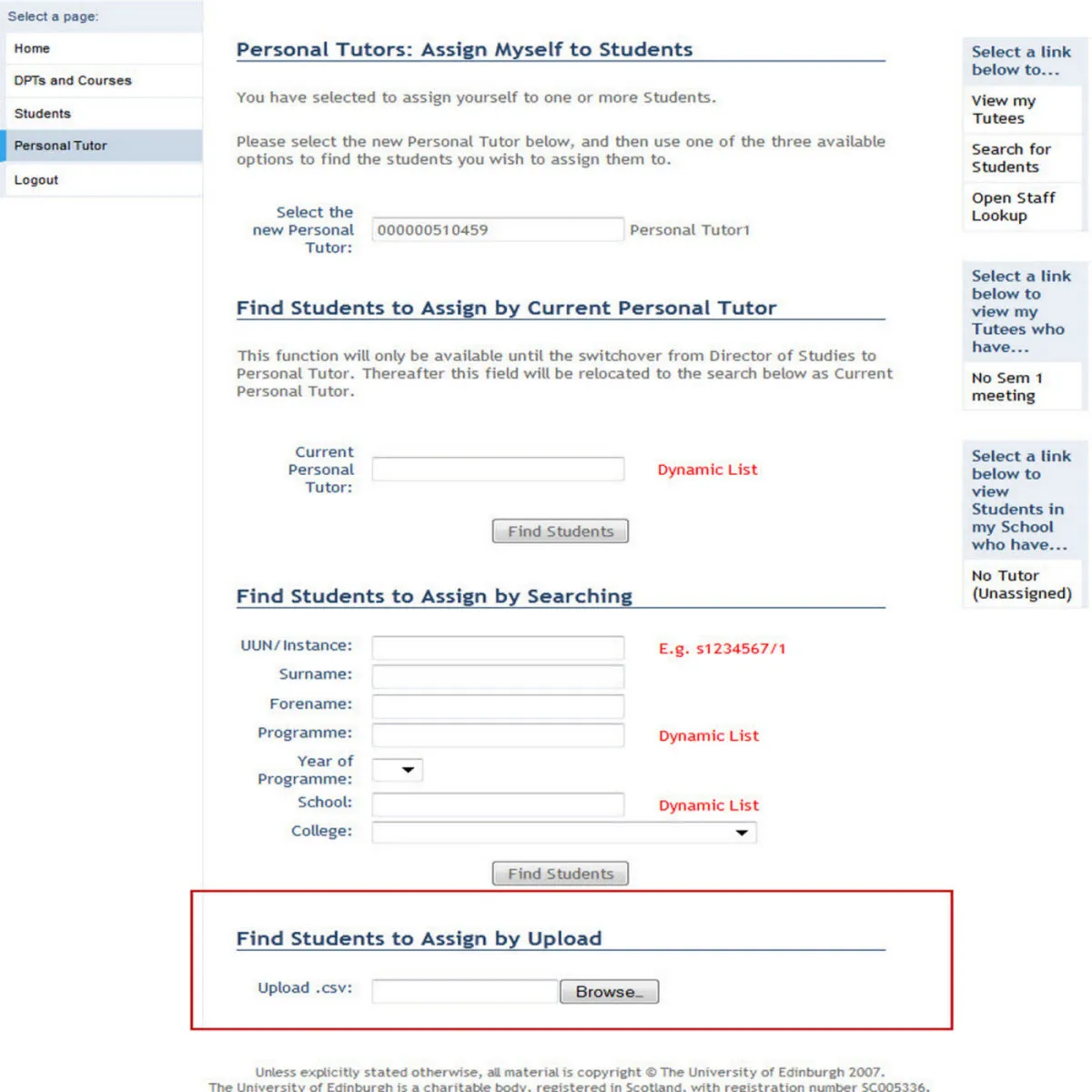 Assign students by file upload | Student Systems | Student Administration