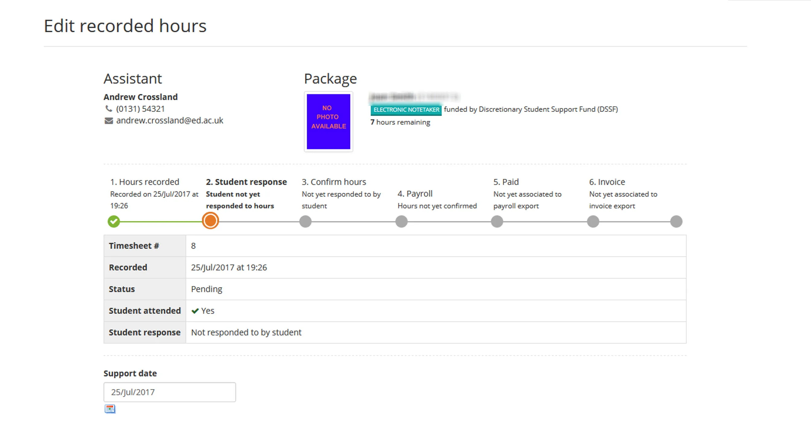recorded hours search return 1 image