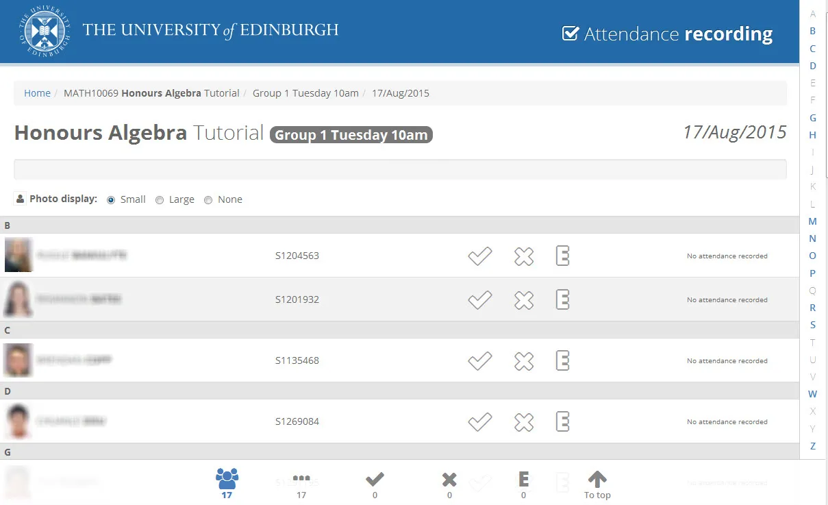 Register of students image