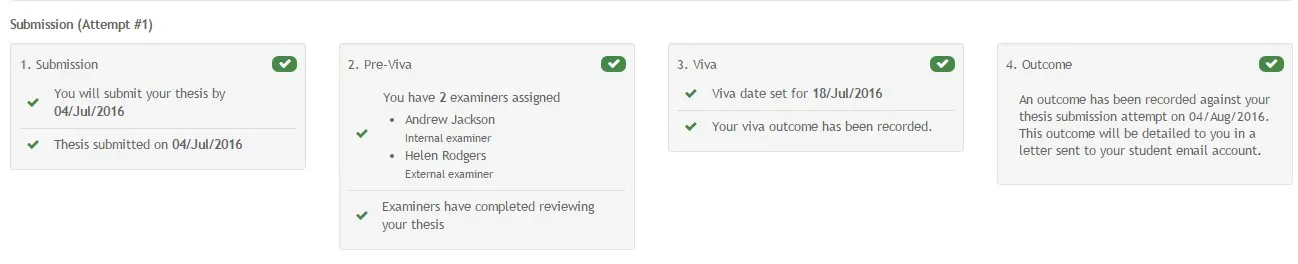 Image of student self serve thesis workflow attempt 1