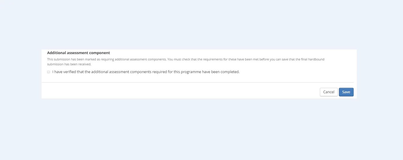 additional assessment component