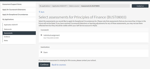 Select assessments