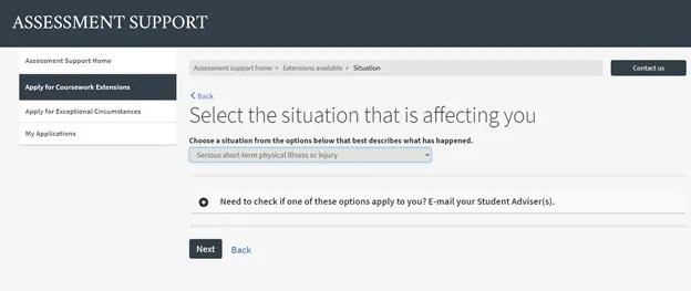 Select situation