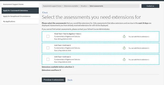 Select assessment