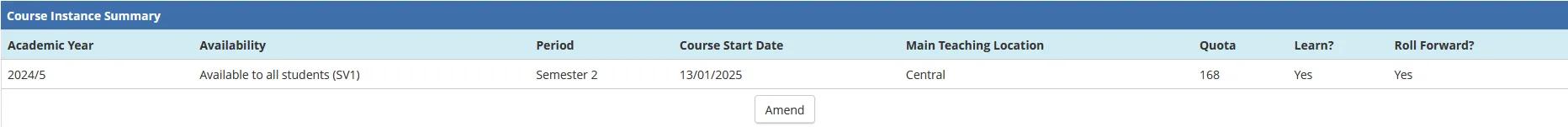 a screenshot displaying EUCLID with an 'Amend' button showing where to click