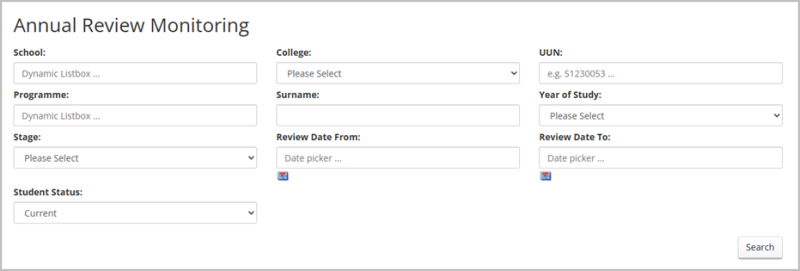 ANNUAL REVIEW MONITORING SEARCH