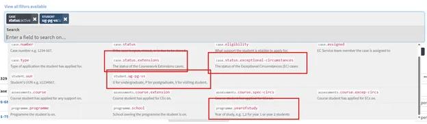 Screenshot of new dashboard filters