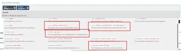 Screenshot of new dashboard filters