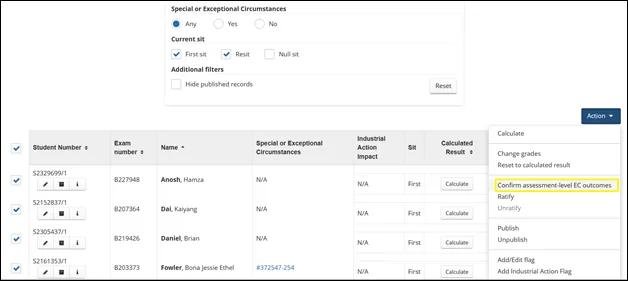 Screenshot of APT outcomes