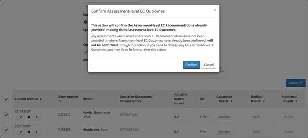 Screenshot of APT outcome confirmation