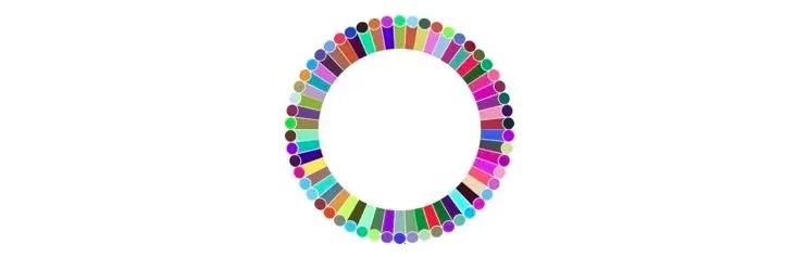 An image of a circle made up of many colors.