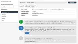 Application step 1 complete
