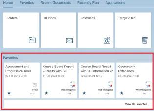 Favourite on BI homepage