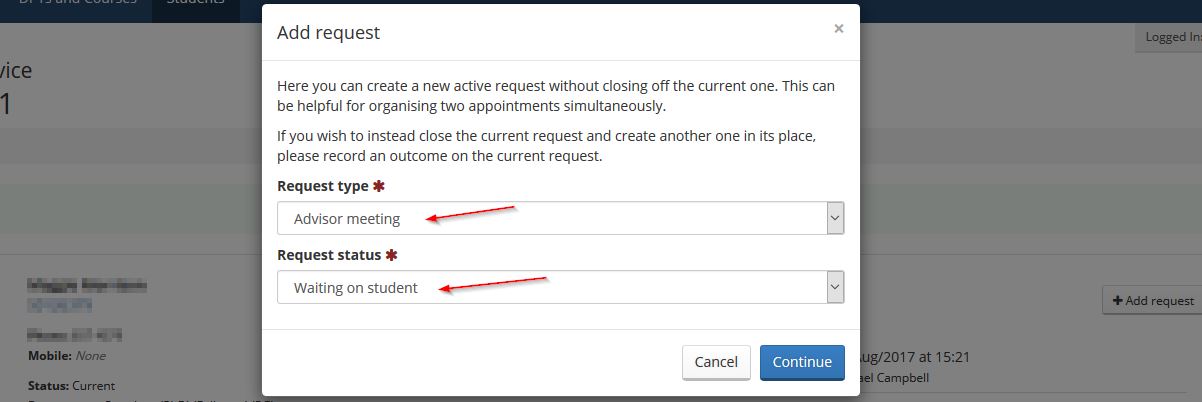 add request options