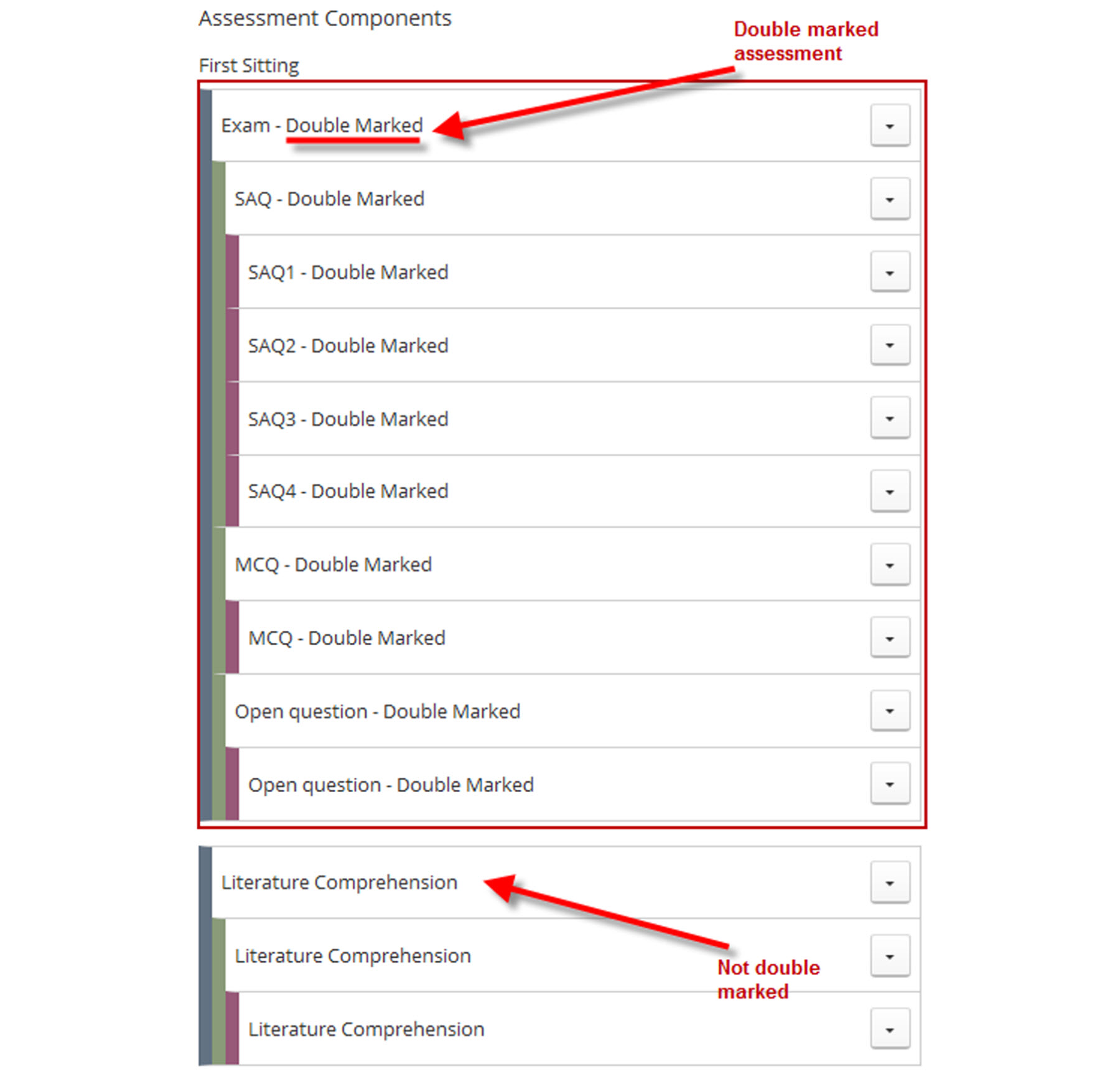 double marking entering marks options