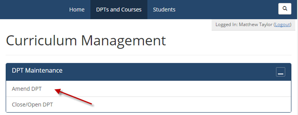 Image of dpt retrieval amend link