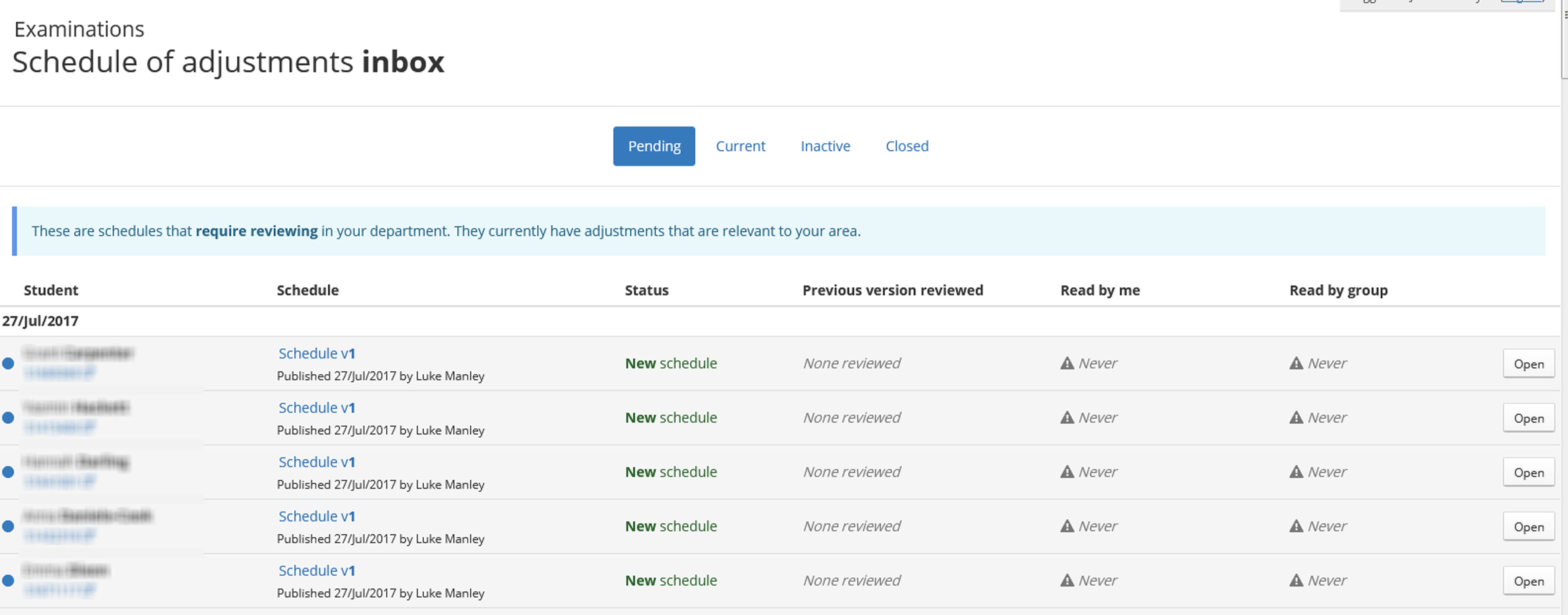 exam adjustments inbox image