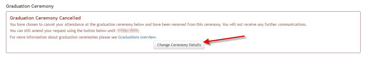 Image of graduations register cancel confirmation page