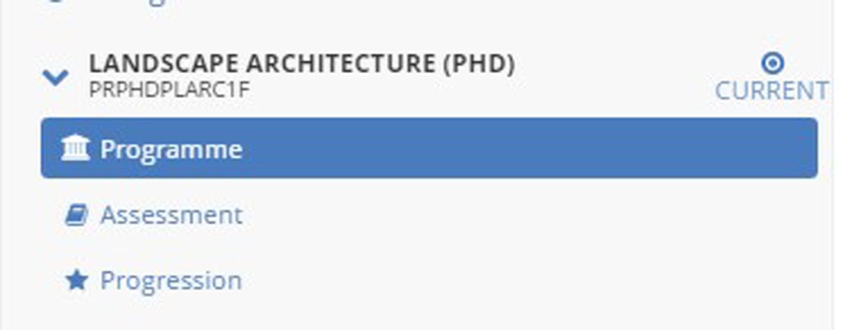 Image of concessions section within the Student hub programme tab