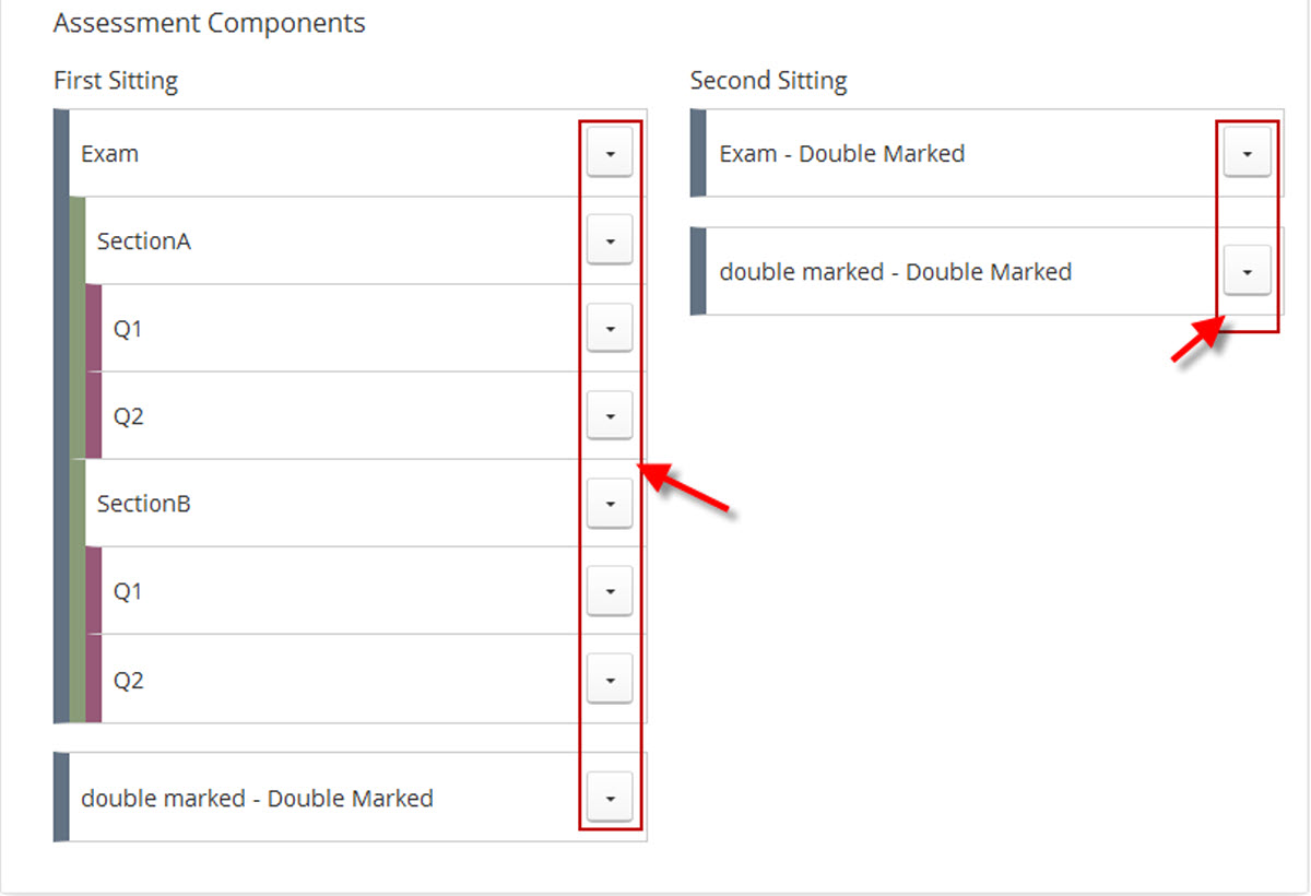 Mark Entry drop downs