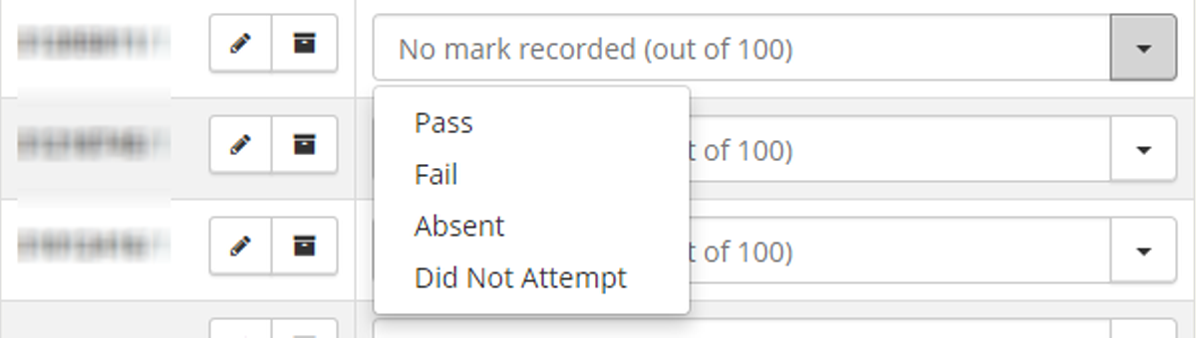 Pass Fail Grid View