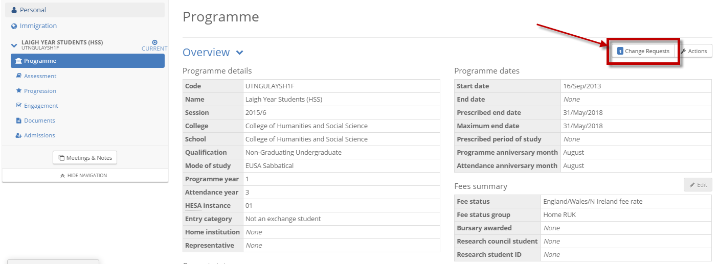  change request acknowledgement button