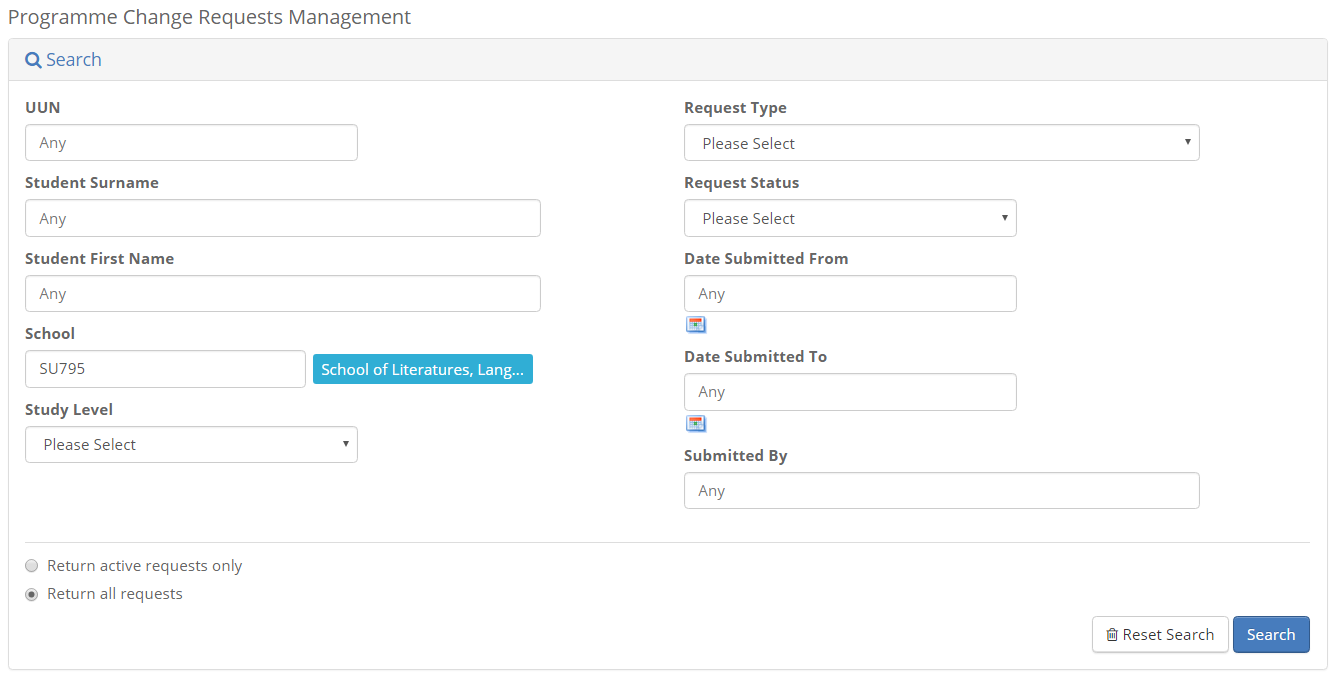 programme change request management 