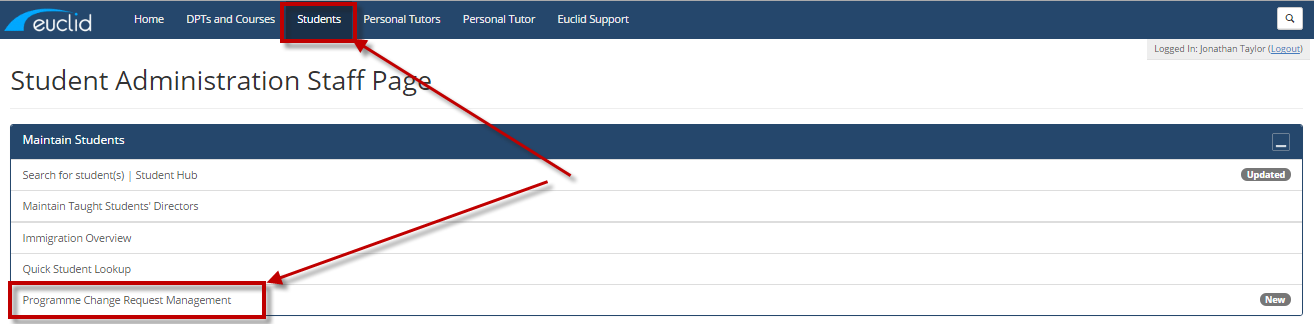 programme change request management location