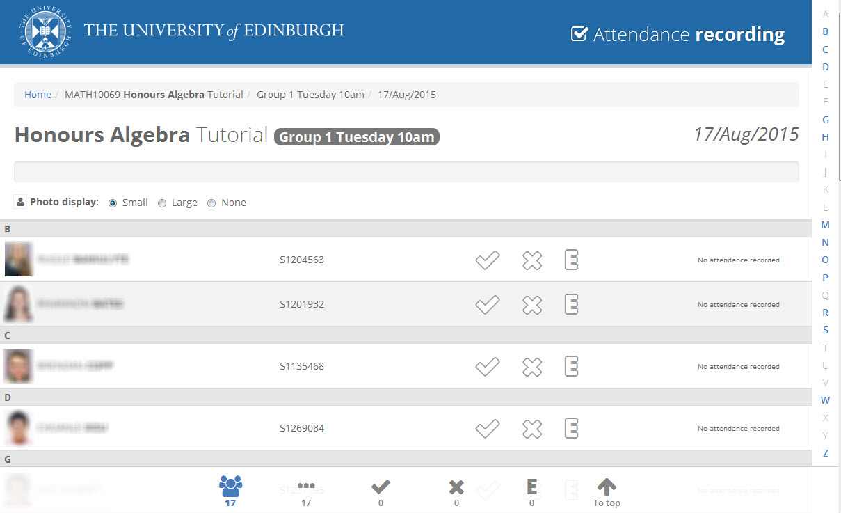 Register of students image