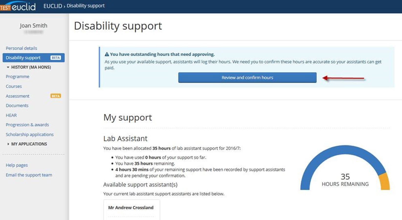 Student disability My support packages