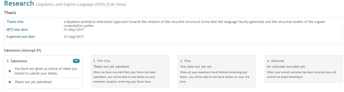 Image of student self serve thesis workflow attempt 1